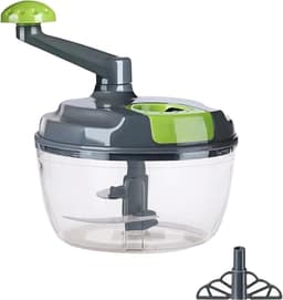 Handmatige Keukenmachine - Trekkoord Hakmolen - Snel Ingrediënten Snijden - Afneembare Vaatwasmachinebestendige Onderdelen - 20 cm - Grijs — thumbnail 1