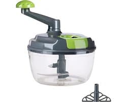 Handmatige Keukenmachine - Trekkoord Hakmolen - Snel Ingrediënten Snijden - Afneembare Vaatwasmachinebestendige Onderdelen - 20 cm - Grijs