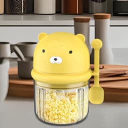 Draadloze Keukenmachine - Mini Hakmolen - Snel Ingrediënten Snijden - Efficiënte Motor - 350 ml Capaciteit - Geel — thumbnail 5