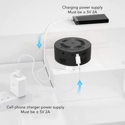 Mini Projector - Mini beamer - Draagbaar - Zakprojector - Draagbare Thuisbioscoop – Ondersteunt – Voor Kinderen & Smartphone – Rond – wit – 11x11x4.7cm — thumbnail 2