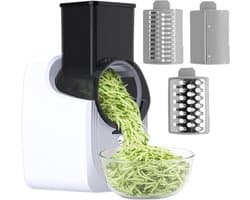 Elektrische Rasp - Keuken Snijder - Maaltijd Voorbereiding - 3 Wisselbare Snijders - 14x16x29cm - Wit