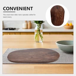 Mixer Onderlegger - Keukenmachine Mat - Aanrecht Beschermen - Massief Hout - 38.5 x 26.7 cm - Bruin — thumbnail 2