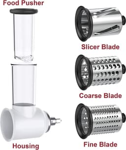Thijox - Groentesnijder voor KitchenAid Keukenmachine - Snijder Versnipperaar Hulpstuk - Kaasrasp Set - Wit - Keukenaccessoire voor Groenten en Kaas — thumbnail 2