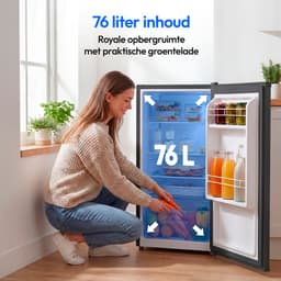 MEDION Koelkast 76 L, vrijstaand - MD370009 - Donkergrijs | 3 legplateaus, hoogte 84,5 cm, omkeerbare deur, 2 deurvakken, verstelbare voeten — thumbnail 3