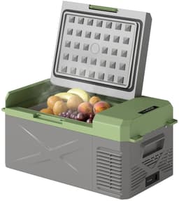 MEUNIQ mini koelkast 16,3L draagbare compressor koelbox met vriesfunctie -20 tot 20°C, 12/24V en 100-220V, ECO en MAX modus, voor auto, camping en boot, grijs — thumbnail 2