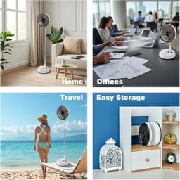 Statiefventilator - Zomerkoeling - Staande ventilator - Stille Draagbare Staande Ventilator - Slaapkamer ventilator - Verstelbare ventilator - Stille ventilator - Draaibare kop — thumbnail 2