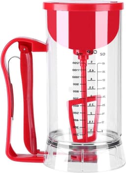 Elektrische Beslagdispenser - Mixer Dispenser - Bakken Maken - Automatische Menger - 1200 ml - Rood — thumbnail 1
