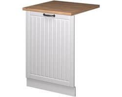 Afwaspaneel Vaatwasser - Keukenfront Vaatwasser - Keuken Integratie - Soft-close Scharnieren - 60 cm Breed - Wit Landhuis