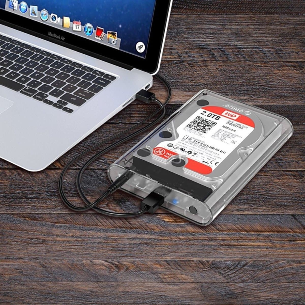 Let op type!! ORICO 3139U3 USB 3.0 Micro B externe behuizing voor 3.5 inch SATA HDD harde schijf (transparant) — afbeelding 1