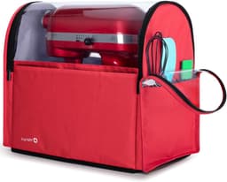 Mixer Stofhoes - Keukenmachinehoes Beschermhoes - Keuken Organisatie - Met Opbergvakken - 39.4 x 24.1 x 40.6 cm - Rood — thumbnail 1