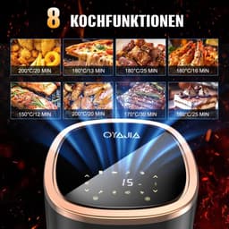 Heteluchtfriteuse - Airfryer Compact - Gezond Frituren - Kijkvenster - 34 Liter - Zwart — thumbnail 4