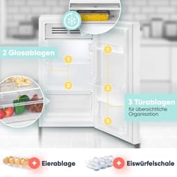 Kleine Koelkast met Vriesvak - Compacte Koelkast Mini Koelkast - Dagelijkse Boodschappen Opslag - Verwisselbare Deuraanslag - 83 Liter - Wit — thumbnail 5