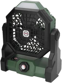 Draagbare buitenventilator met traploze snelheidsregeling, krachtige luchtstroom, campinglamp en 7800 mAh accu (voor picknick, vissen) — thumbnail 2