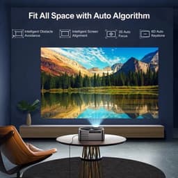 Beamer - Projector - Mini Projector - Full HD Native 1080P - met 120-inch E-ALR Projectorscherm & Stand – Outdoor Camping & Home Theater – EU Plug — thumbnail 4