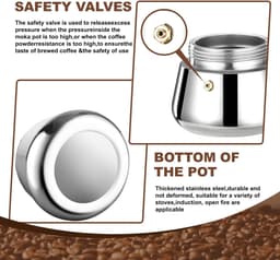 12 Cup Stovetop Espresso Maker Stainless Steel Moka Pot Espresso Maker Percolator Italian Coffee Maker Capable Mocha Coffee Machine Cafe Classic Maker for Home & Camping 600ml 20oz — thumbnail 4