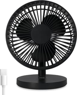 Tafelventilator Stil USB Oplaadbaar Draadloos 3 Snelheden Verstelbare Kantelkop Tot 7,5 Uur Accuduur Zwart — thumbnail 1