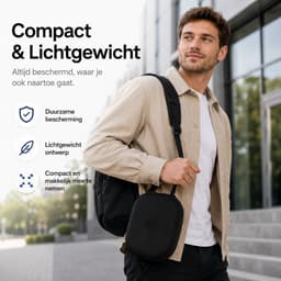 Sounix Koptelefoon Hoes - Harde Beschermcase voor JBL, Sony Koptelefoons - Waterafstotende Opberghoes met Draagband - Zwart — thumbnail 2