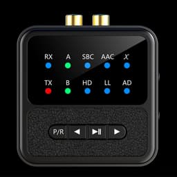 AdroitGoods Bluetooth 5.4 Audio Adapter 2-in-1 Receiver Transmitter AUX RCA HiFi Low Latency Dual Link Draadloze Audio Dongle met Display — thumbnail 3