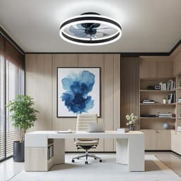 LED-plafondventilator met verlichting- platte plafondventilator met verlichting- 6 snelheden en omkeerbare windrichting voor alle seizoenen- dimbare LED- 40 cm -zwart — thumbnail 4