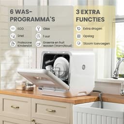 JCP® Mini Vaatwasser - Campinggebruik - Tafelvaatwasser - Wit - 42cm x 44cm x 44cm — thumbnail 5