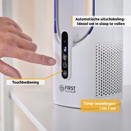 Bladloze Tafelventilator 2500mAh – Stil – 3 Snelheden – Timer – 7-Kleuren Nachtlamp – USB-C – Wit — thumbnail 5