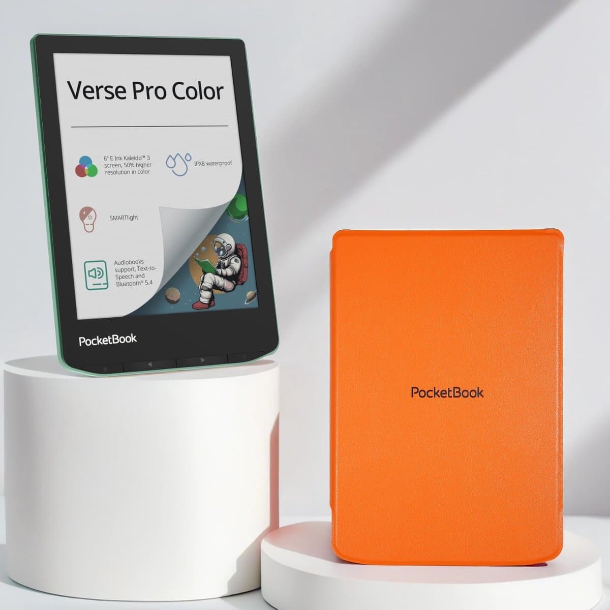 PocketBook Verse Pro Color e-reader Sage Glow – 6 inch – 16 GB – waterdicht + Oranje hoesje – voordeelbundel — afbeelding 1
