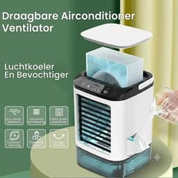 Hutjemutje - aircooler - luchtkoeler - mini-airconditioner - 7-kleuren nachtlampje - 3-snelheden - 900 ml watertank - wit — thumbnail 4