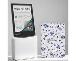 PocketBook Verse Pro Color e-reader Sage Glow – 6 inch – 16 GB – waterdicht + Bloemen hoesje – voordeelbundel