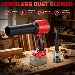 Battery Blower & Handheld Vacuum Cleaner 2-in-1 Compatible with Milwaukee 18V Battery (without Battery), Brushless - ShopVlot — thumbnail 4