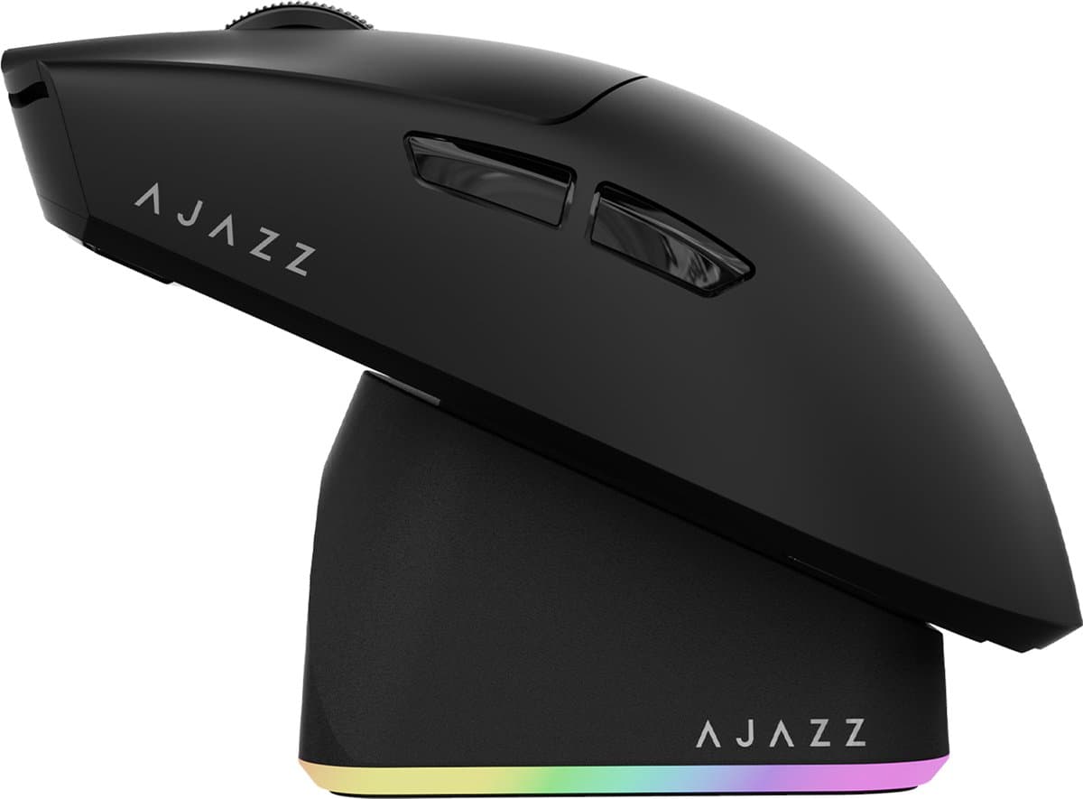 Ajazz AJ139 V2 MC – Draadloze Gaming Muis – PAW3311 – 12.000 DPI – Tri-Mode – 1000Hz – RGB Oplaadstation – Inclusief Opberghoes - Zwart — afbeelding 1