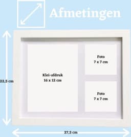 Baby Fotolijstje met Klei Afdruk - Hand/Voet Afdruk - Fotolijst Gipsafdruk - Kraamcadeau - Baby cadeau meisje/baby cadea jongen - Geboorte cadeau/Kraam cadeau - Kraammand - Kerst Cadeautje — thumbnail 3