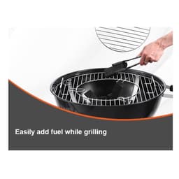 MS® - Barbecue op poten - Met wielen - BBQ grill - Houtskoolgrill met deksel - Met handgreep - Met thermometer - 63 x 82 x 88 cm — thumbnail 5