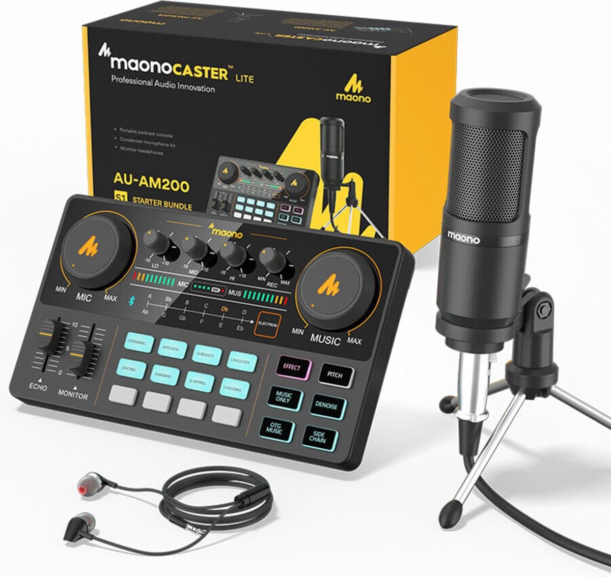 Maono - AU-AM200-S1 - Portable Podcast Starterpack - Inclusief Accessoires - Streaming Deck - Geschikt voor PC / PS4 / PS5 — afbeelding 1