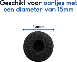 Ibley Zachte foam oortips 15mm - 10 stuks / 5 paar - universeel geschikt - Spons oordop kussens - voor oortjes - Zwart — thumbnail 2