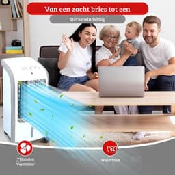 Luxe Mobiele Airco zonder Afvoer – 2 in 1 Design – Luchtkoeler – Verdamping – Extra Duurzaam – Voor Slaapkamer, Kantoor, Woonkamer – 80W — thumbnail 4
