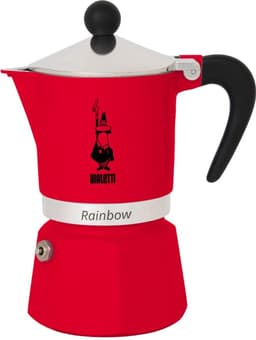 Bialetti Rainbow Percolator 1 Kops Rood – Italiaanse Espressopot – Aluminium Koffiezetter – Moka Pot voor 1 Kopje Espresso — thumbnail 5