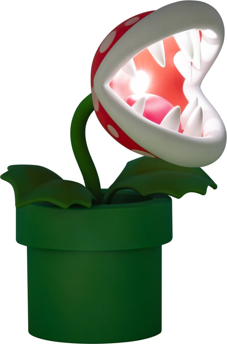 Super Mario Piranha Plant Lamp – Officieel Gelicentieerde LED‑Bureaulamp met Flexibele Kop, 33 cm Hoog, USB‑Voeding- Paladone — afbeelding 1