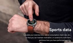 WizBay Premium Select® 1,45 Inch Smartwatch - Bluetooth Bellen - Hartslag Zuurstof - IP67 Waterdicht - Sportmodi - 280mAh - Zilver Zwart Extra Grijs Siliconen Band — thumbnail 5