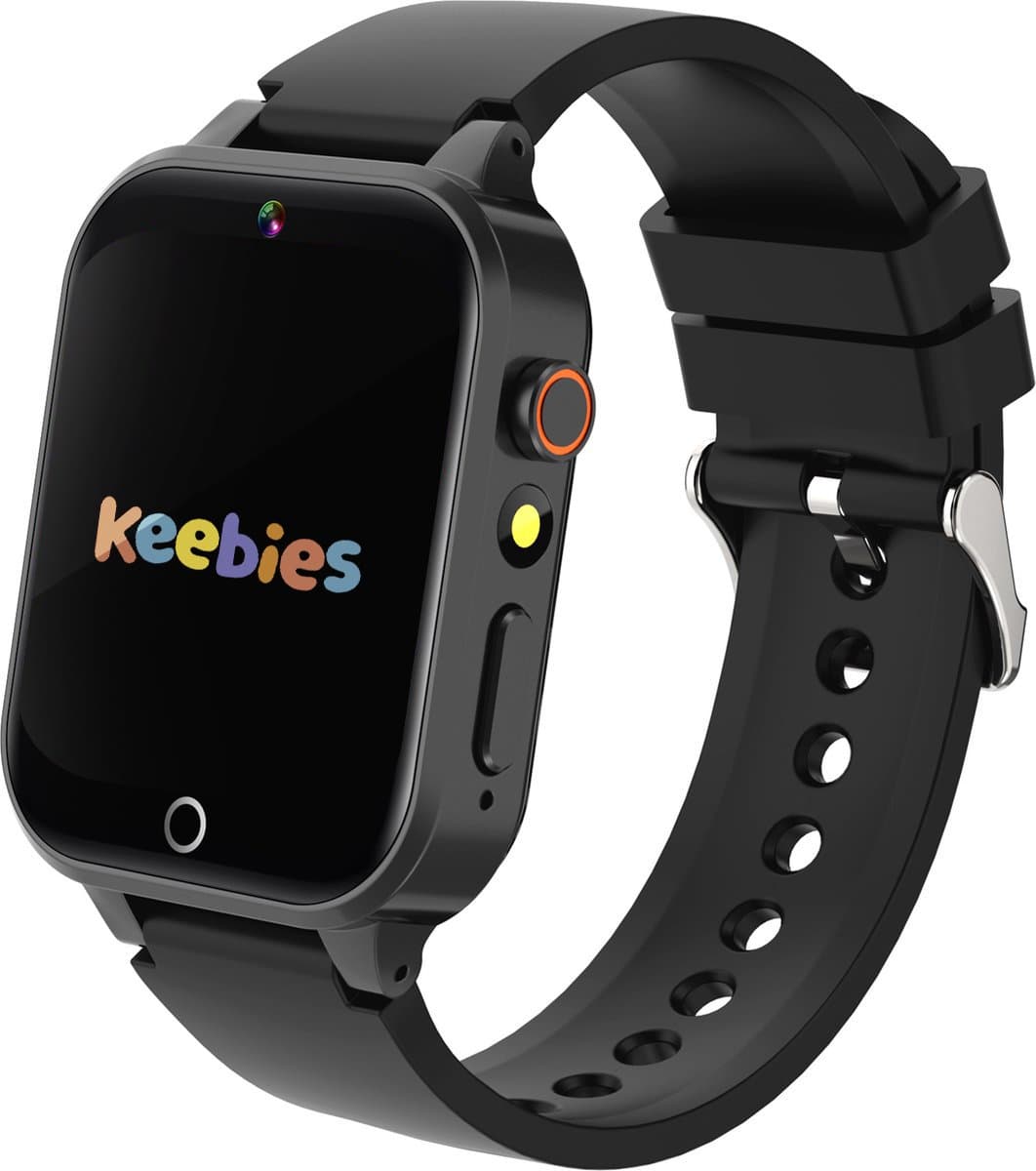 Keebies Smartwatch Kinderen - 5 t/m 12 jaar - Incl. Camera en 26 Kids Spelletjes - 512MB Geheugen - USB Oplaadbaar kinderhorloge - Jongen / Meisje - Zwart — afbeelding 1