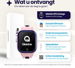 Qlokkie Kiddo GO - GPS horloge kind - Smartwatch kinderen - GPS tracker kind met nauwkeurige locatiebepaling - GPS horloge kind met simkaart - Stel veilige zones in - SOS functie - Whatsapp - Roze — thumbnail 5