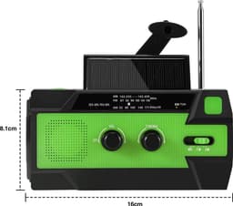 Noodradio - Solar Radio - Crank Radio - Noodradio Solar Opwindbaar - Powerbank 4000mAh - AM/FM/NOAA Draagbare Weer- Met Zaklamp - SOS Alarm - Emergency Mobiele Telefoon Oplader - Voor Noodpakket & Camping — thumbnail 3