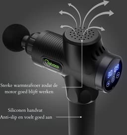 Massage Gun voor Rug, Nek en Schouder - Stil Elektrisch Massageapparaat met 30 Snelheden en 10 Massage Koppen voor Spiermassage en Pijnverlichting — thumbnail 3