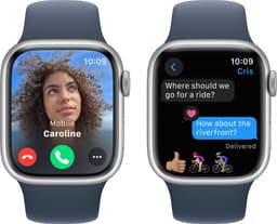 Apple Watch Series 9 - GPS + Cellular - 41mm - Silver Aluminium Case with Storm Blue Sport Band - S/M — thumbnail 5