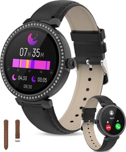 Denver Smartwatch Dames - Android & iOS - Volledige Belfunctie - Sporthorloge - Hartslagmeter - Saturatiemeter - Slaapmonitor - SWC342B - Zwart — thumbnail 1