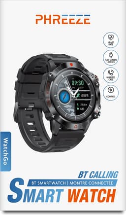 Phreeze WatchGo- Smartwatch Heren en Dames | Geschikt voor iOS en Android | Full HD | Notificaties | Gezondheidsanalyse | Sportanalyse | GPS koppeling | Bellen | Muziek/audio luisteren | Spelletjes | Ergonomisch | Nederlandstalig | Zwart — thumbnail 5