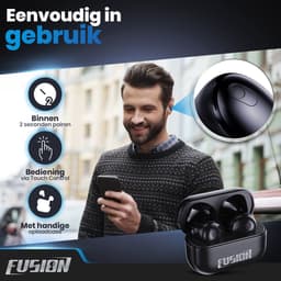 EarHackz® Fusion - Volledig Draadloze Oortjes - Bluetooth Oordopjes - TWS - Sport Oordopjes - Met Oplaadcase - Zwart - Waterdicht — thumbnail 3