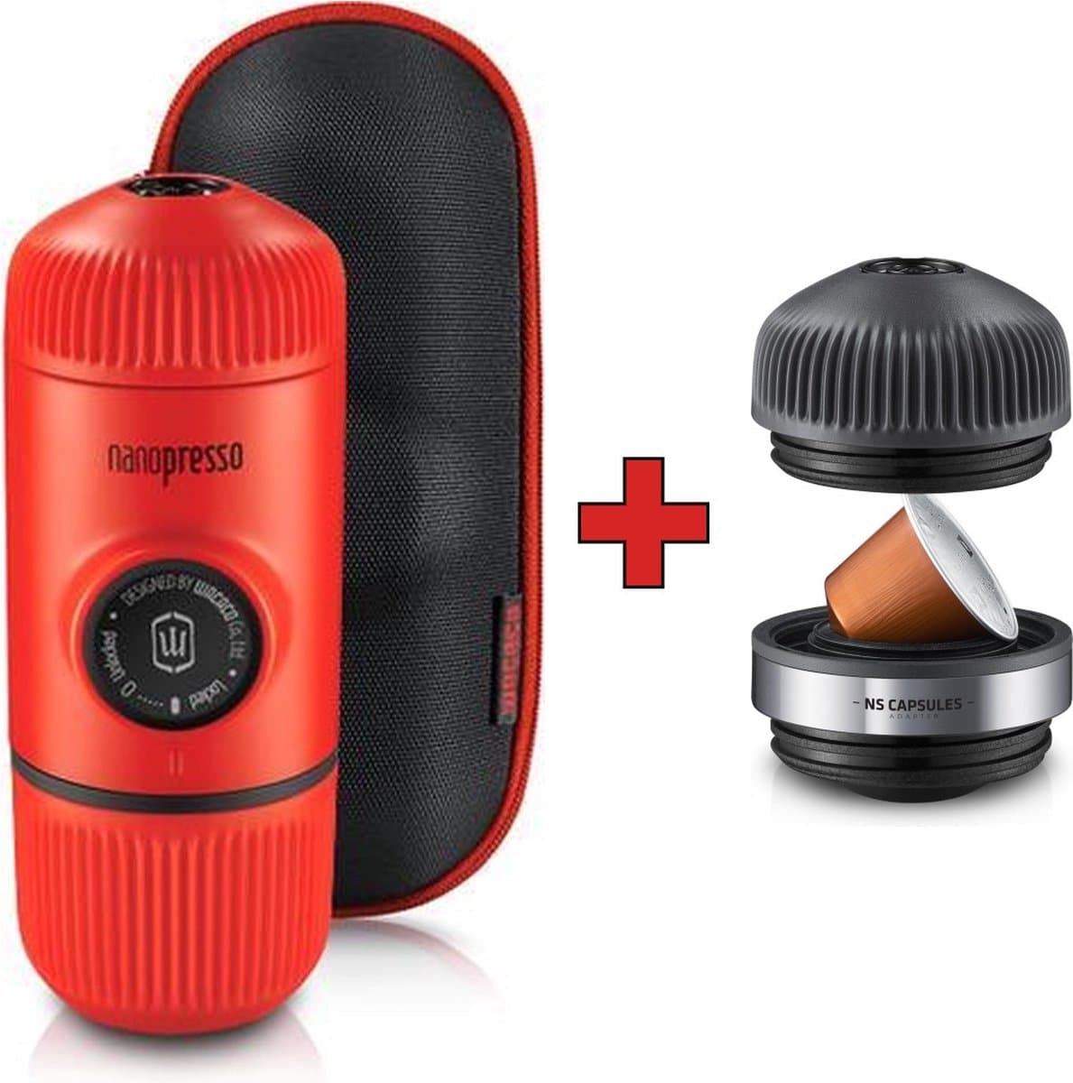 Wacaco - Nanopresso - Lava Red - Nanopresso NS adapter - Combi Set Variant — afbeelding 1
