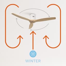 CREATE - Plafondventilator 40W silent Ø132 cm - Met Afstandsbediening - 6 Snelheden - Timer - Zomer/Winter functie - Wit- WIND CALM — thumbnail 2