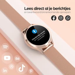 Actyve Smartwatch Amoled Dames Rosé Goud - Geschikt voor elke smartphone - Horloge dames - Stappenteller - Slaapmonitor - Saturatiemeter - Full Touchscreen — thumbnail 3