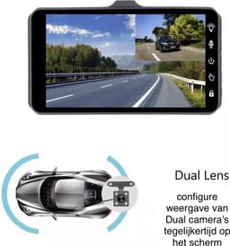 H309 Dual Dashcam 4.0 Inch 1080P/Park Modus/WDR/Wide Angel/G-Sensor/Loop Recording/Night Vision — thumbnail 2